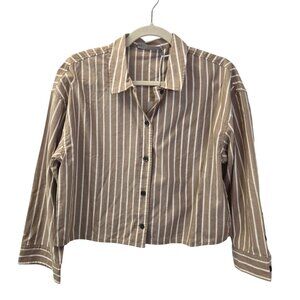 NWT Everlane The Woven Button Down PJ Top Cotton Size Small